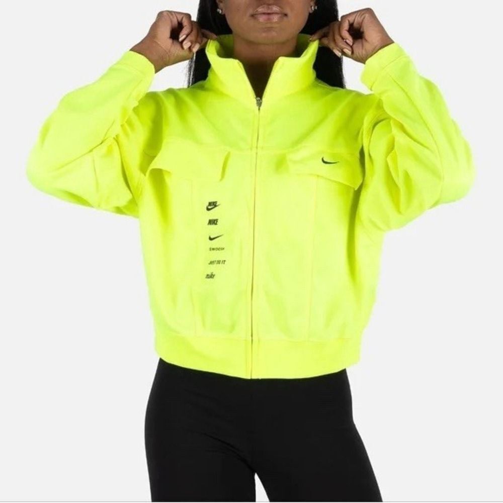 Nike Sportswear Swoosh Polyknit Track Jacket Full Zip. Neon. Womens. Sz 1X